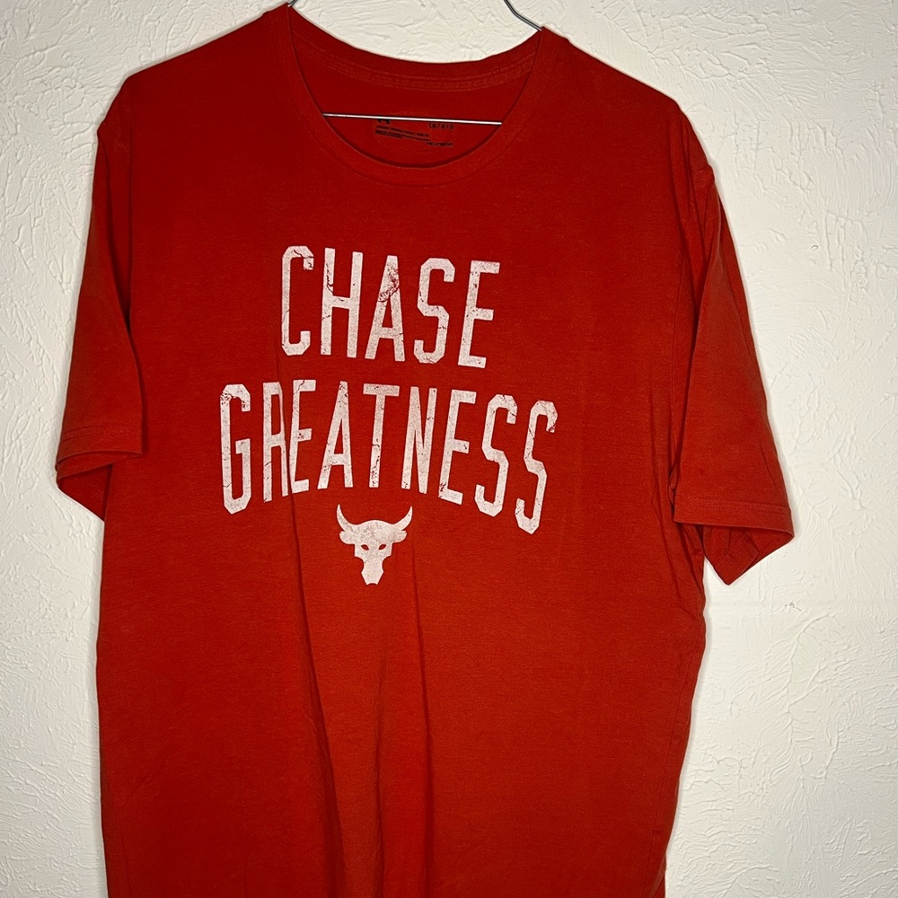 Under Armour Red 'Chase Greatness' Men's Tee (Project Rock).